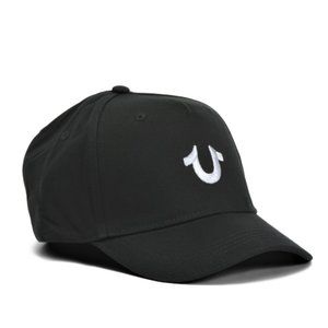 NWT True Religion Embroidered Logo Cotton Baseball Cap Black